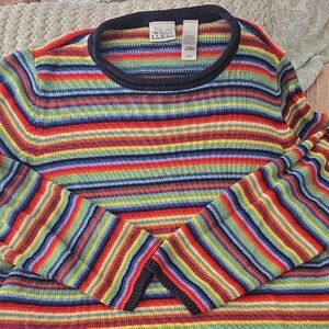 Vintage 80s Ribbed Striped Sweater EUC